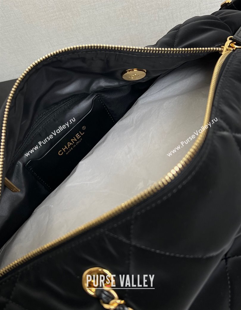 Chanel Coco Snow Velvet-Like Nylon Small Flap Bag Black 2025 (yezi-250213061)