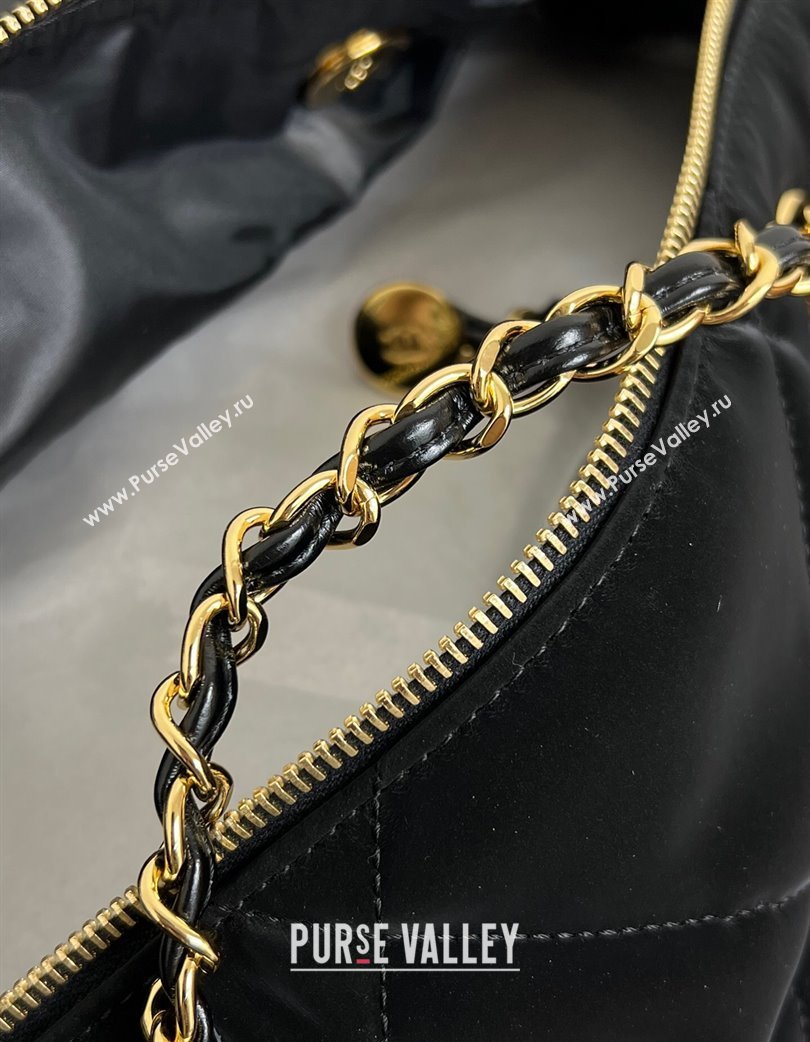 Chanel Coco Snow Velvet-Like Nylon Small Flap Bag Black 2025 (yezi-250213061)
