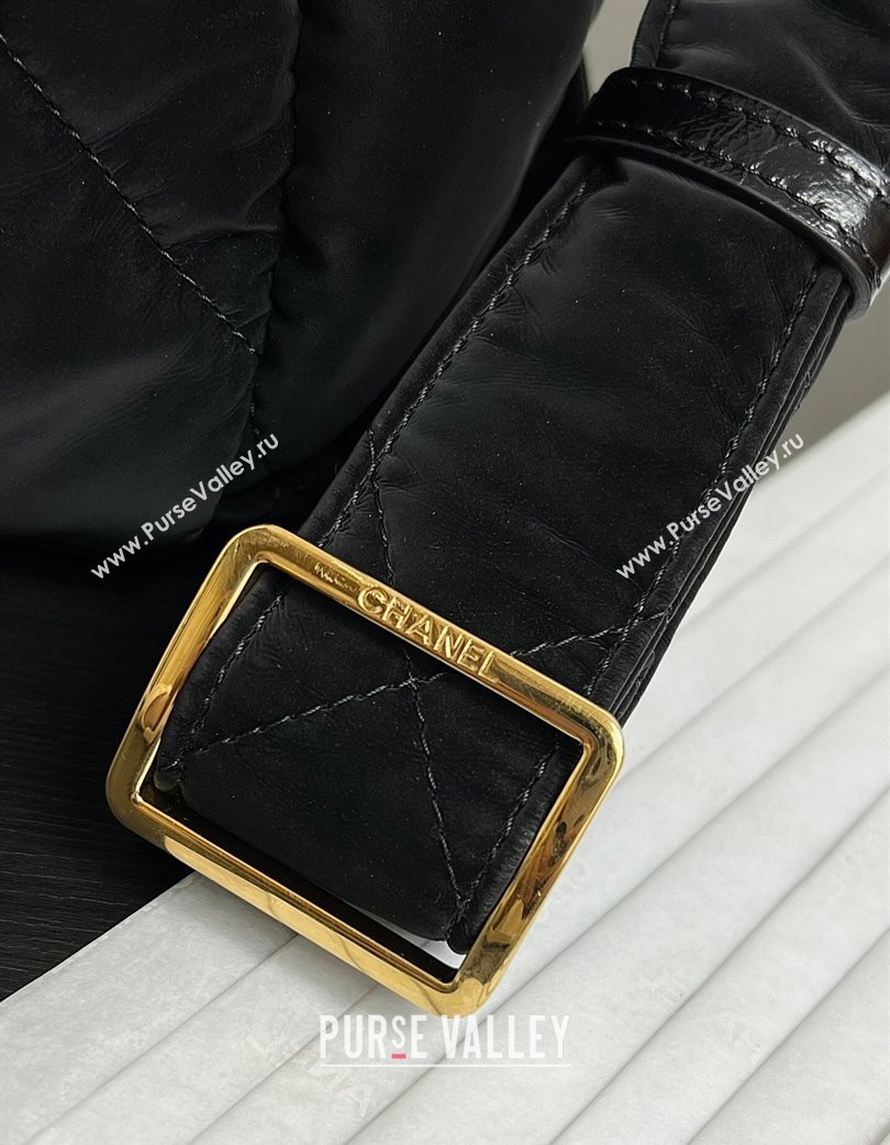 Chanel Coco Snow Velvet-Like Nylon Large Flap Bag Black 2025 (yezi-250213062)