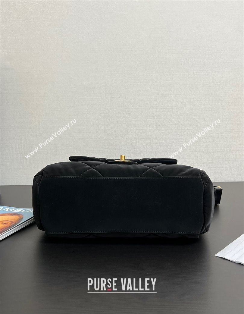 Chanel Coco Snow Velvet-Like Nylon Large Flap Bag Black 2025 (yezi-250213062)