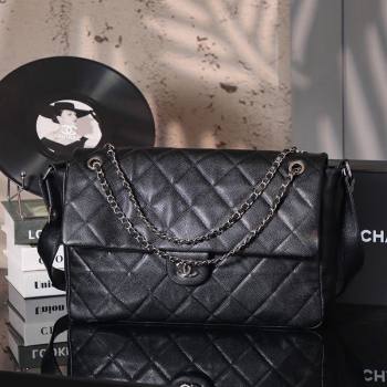 Chanel Vintage XXL Airline Travel Flap Bag in Caviar Grained Calfskin Black/Gunmetal 2025 (yezi-250213063)