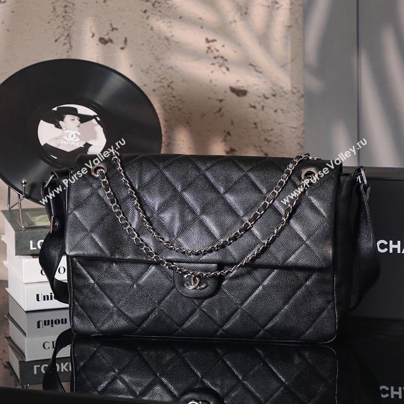 Chanel Vintage XXL Airline Travel Flap Bag in Caviar Grained Calfskin Black/Gunmetal 2025 (yezi-250213063)
