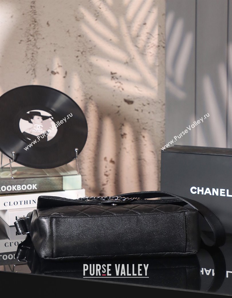 Chanel Vintage XXL Airline Travel Flap Bag in Caviar Grained Calfskin Black/Gunmetal 2025 (yezi-250213063)
