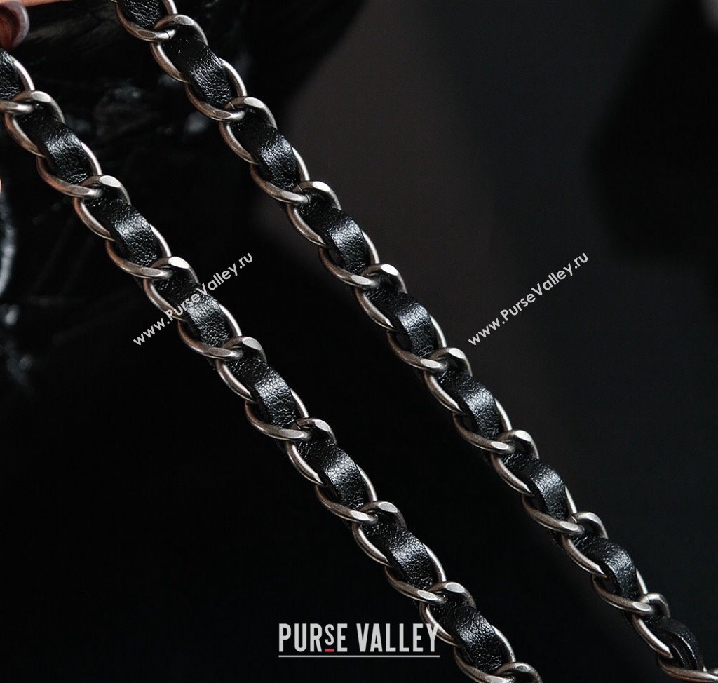 Chanel Vintage Puffer Quilted Shiny Calfskin Shopping Bag Black 2025 (yezi-250213064)