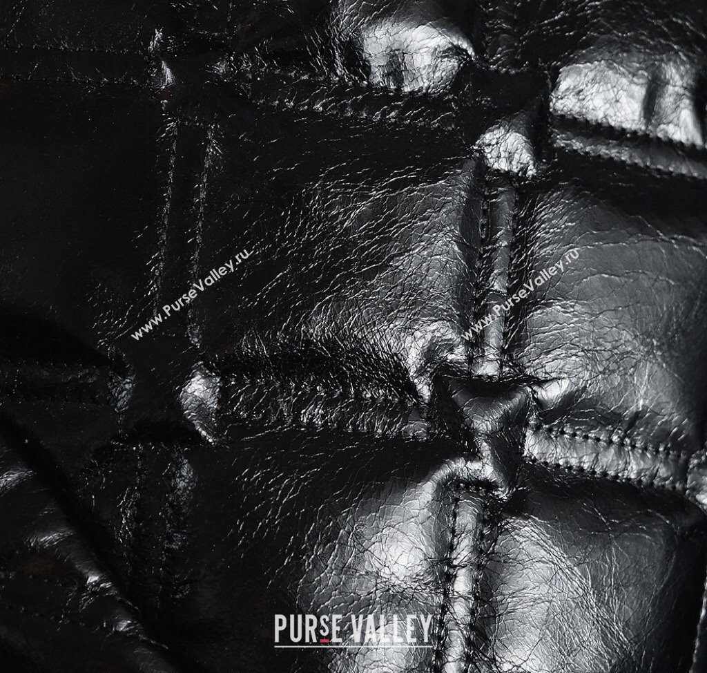 Chanel Vintage Puffer Quilted Shiny Calfskin Shopping Bag Black 2025 (yezi-250213064)