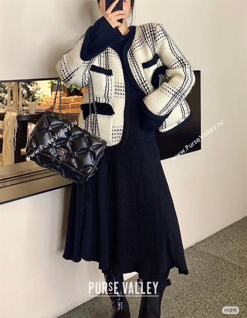 Chanel Vintage Puffer Quilted Shiny Calfskin Flap Bag Black 2025 (For Man and Women) (yezi-250213065)