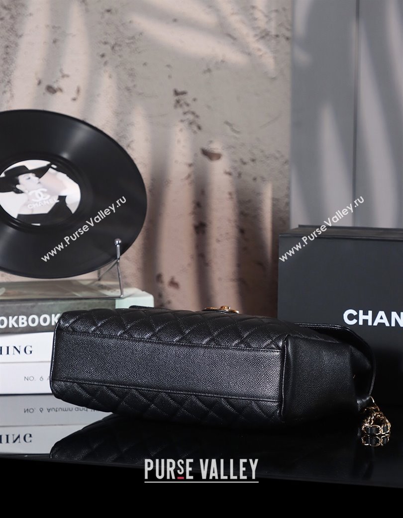 Chanel Vintage Grained Calfskin Flap Bag Black 2025 021302 (xiang-250213066)