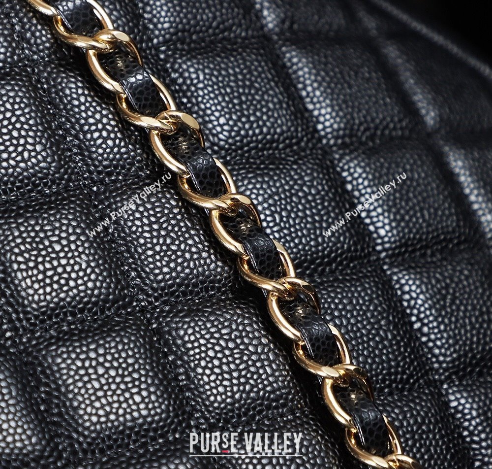 Chanel Vintage Grained Calfskin Flap Bag Black 2025 021302 (xiang-250213066)