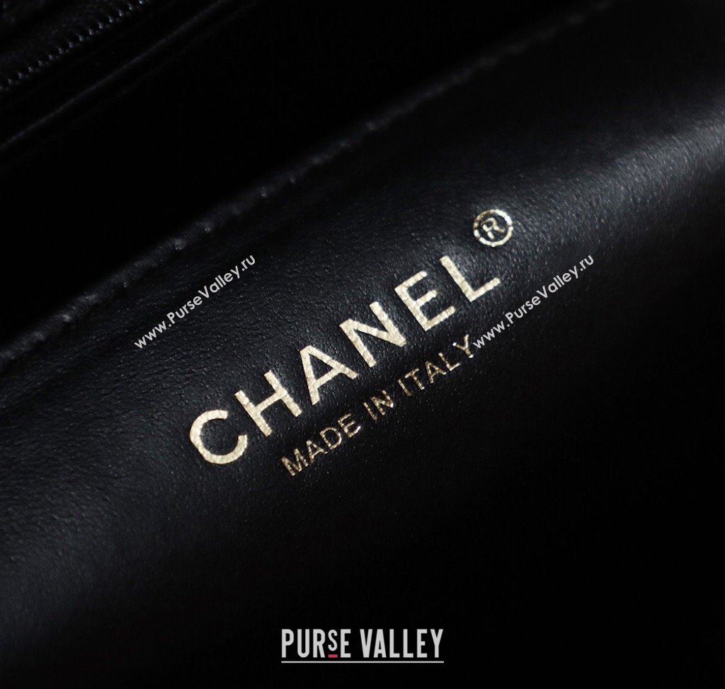 Chanel Vintage Grained Calfskin Flap Bag Black 2025 021302 (xiang-250213066)
