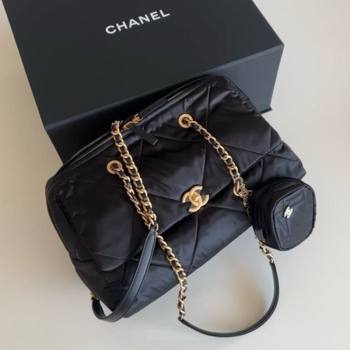 Chanel Black Nylon Flap Travel Bag 2025 0213 (xing-250213068)