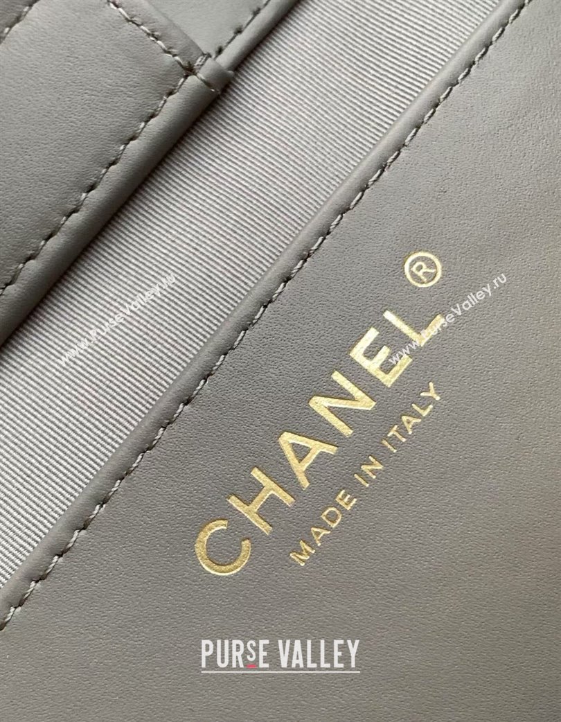 Chanel Quilted Suede Hobo Chain Bag Grey 2025 AS5303 (yezi-250213069)