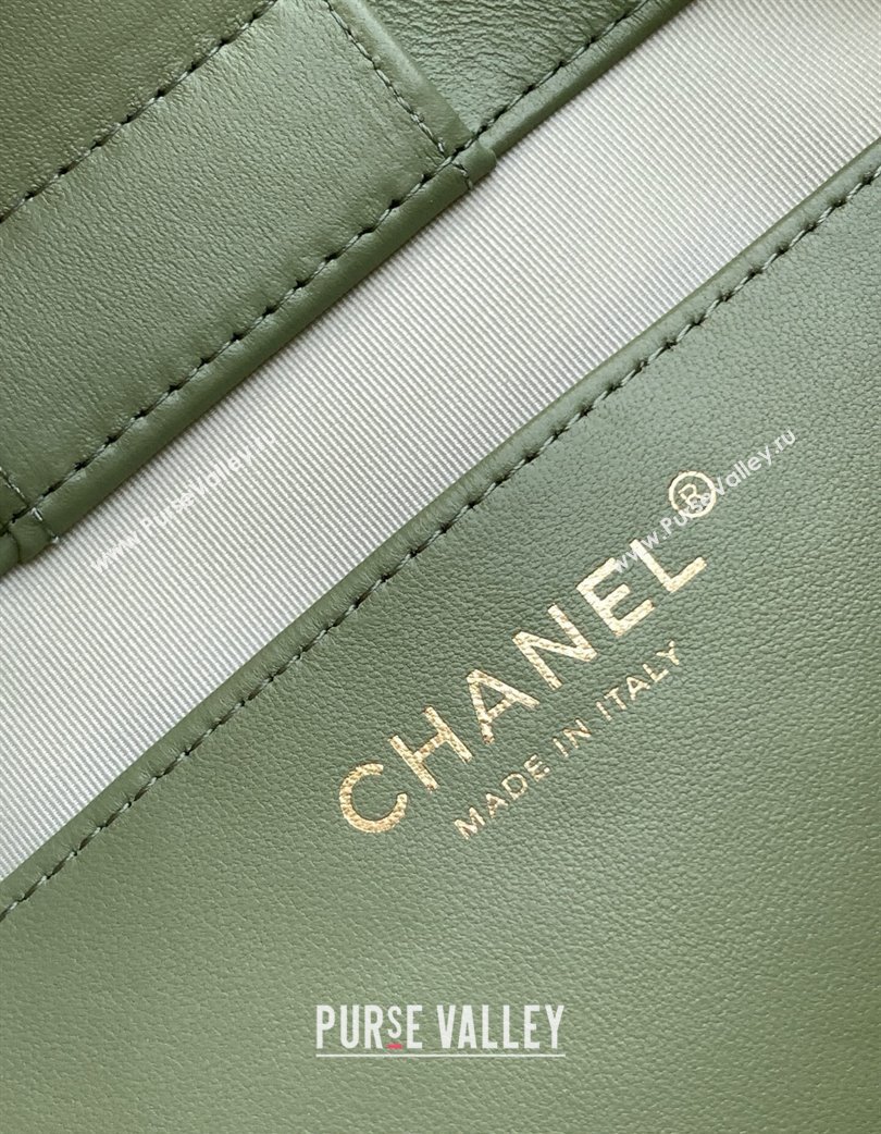 Chanel Quilted Suede Hobo Chain Bag Green 2025 AS5303 (yezi-250213070)