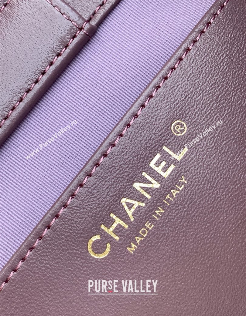 Chanel Quilted Suede Hobo Chain Bag Purple 2025 AS5303 (yezi-250213071)