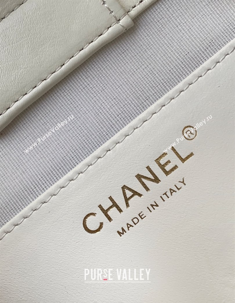 Chanel Quilted Calfskin Hobo Chain Bag White 2025 AS5303 (yezi-250213072)