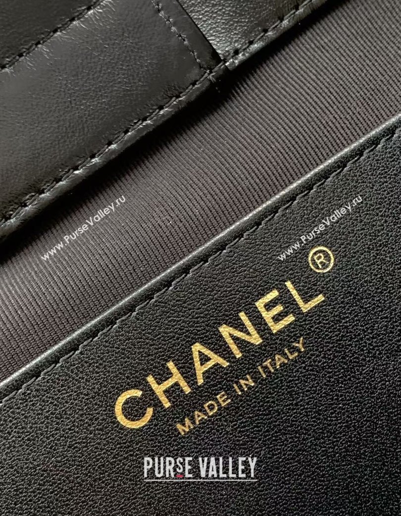 Chanel Quilted Calfskin Hobo Chain Bag Black 2025 AS5303 (yezi-250213073)