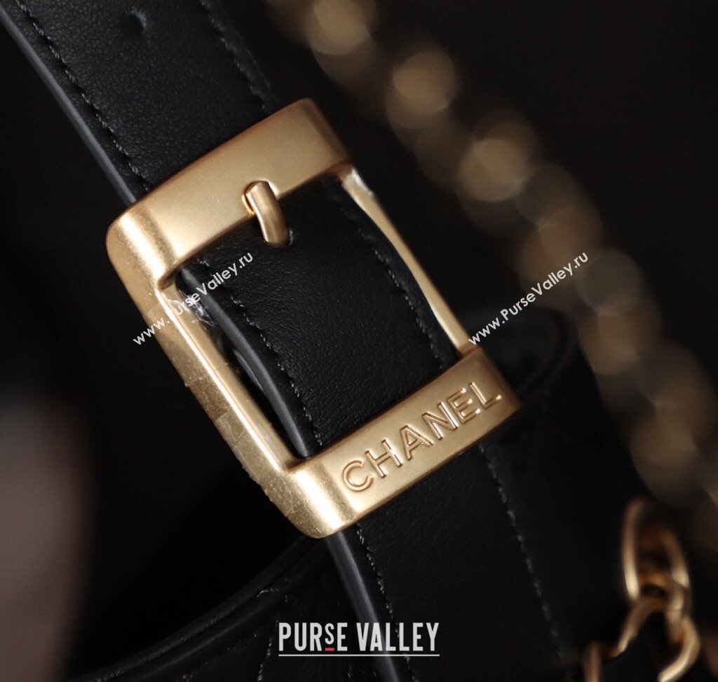 Chanel Quilted Calfskin Basket Shopping Bag Black 2025 021303 (xiang-250213074)