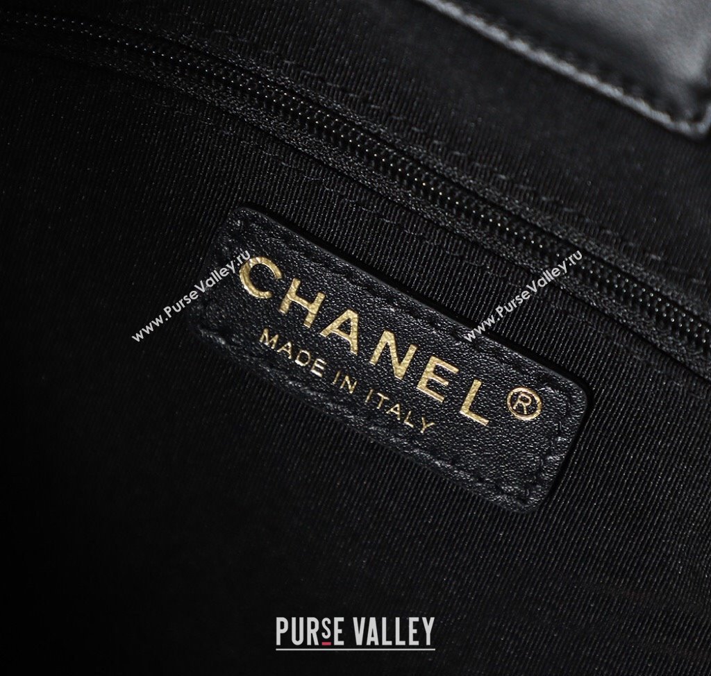 Chanel Quilted Calfskin Basket Shopping Bag Black 2025 021303 (xiang-250213074)