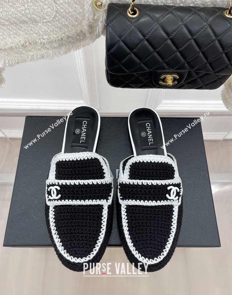 Chanel Knit Flat Mules Black 2025 CH030103 (MD-250301027)