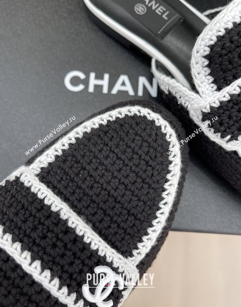 Chanel Knit Flat Mules Black 2025 CH030103 (MD-250301027)