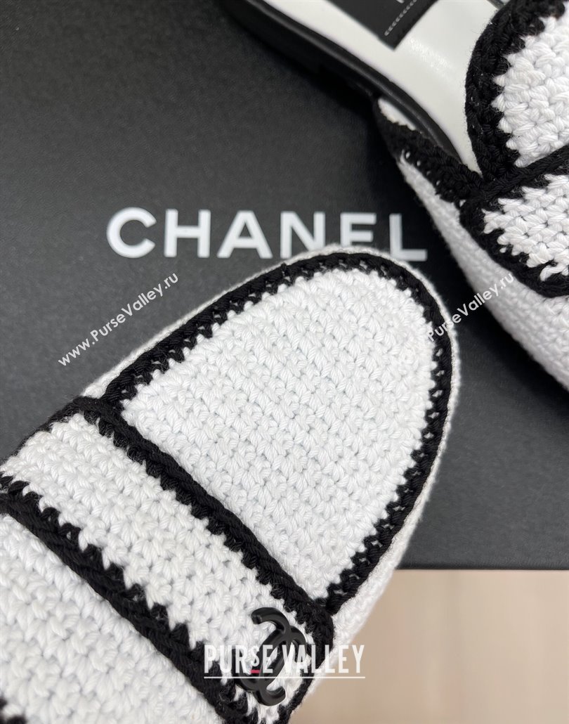 Chanel Knit Flat Mules White 2025 CH030103 (MD-250301029)