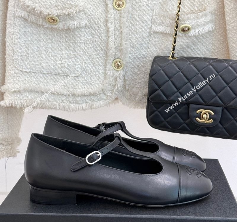 Chanel Calfskin Mary Janes Shoes Black 2025 CH030311 (MD-250303098)