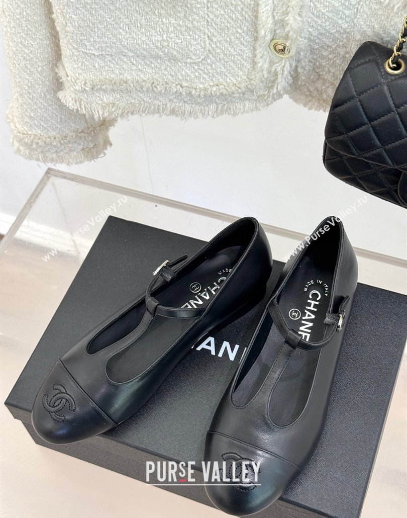 Chanel Calfskin Mary Janes Shoes Black 2025 CH030311 (MD-250303098)