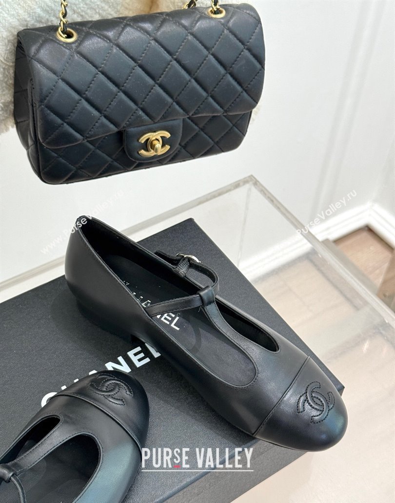 Chanel Calfskin Mary Janes Shoes Black 2025 CH030311 (MD-250303098)