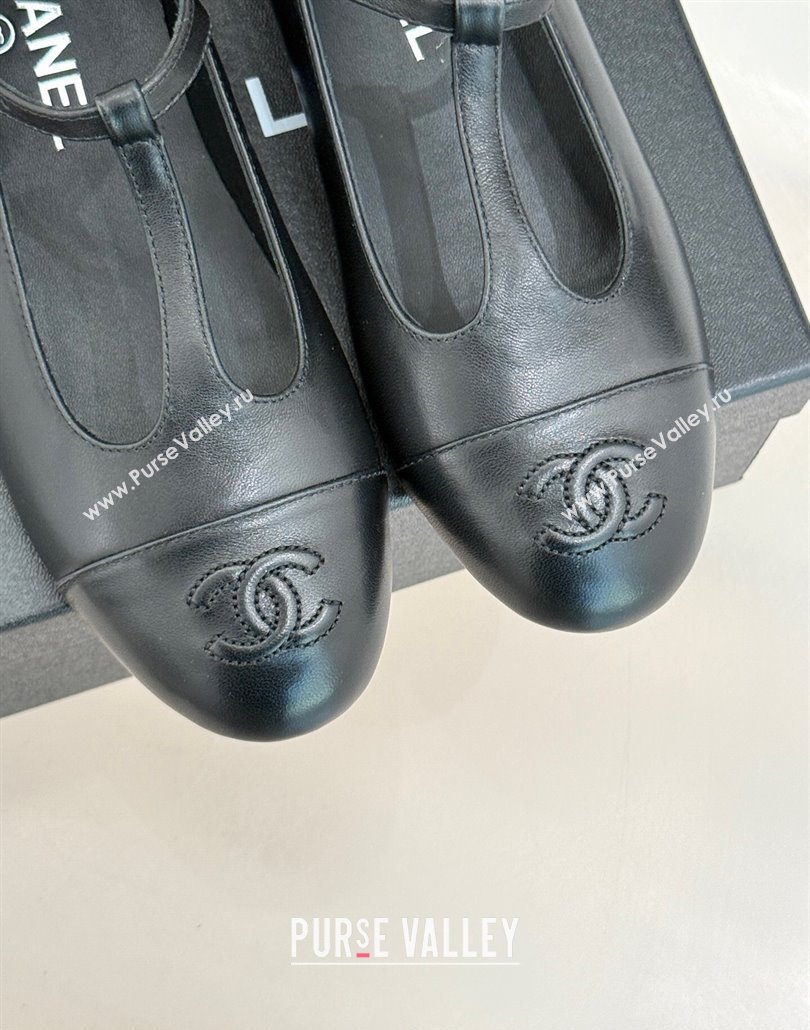 Chanel Calfskin Mary Janes Shoes Black 2025 CH030311 (MD-250303098)