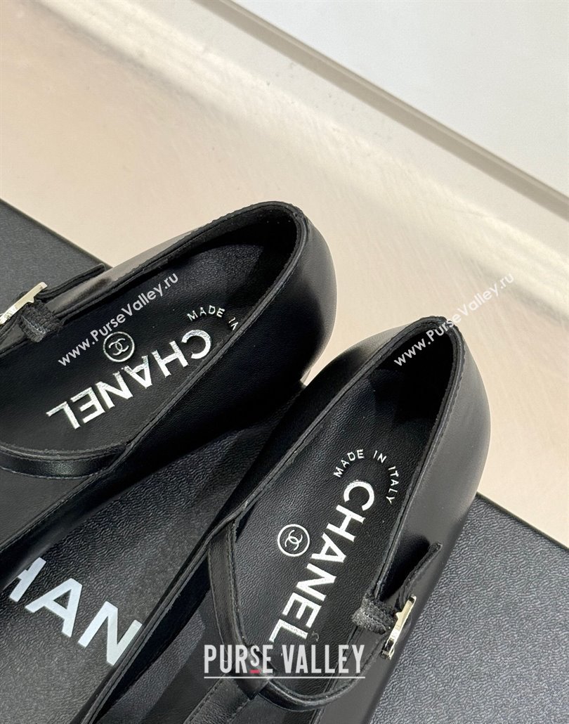 Chanel Calfskin Mary Janes Shoes Black 2025 CH030311 (MD-250303098)