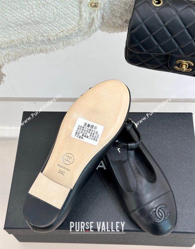 Chanel Calfskin Mary Janes Shoes Black 2025 CH030311 (MD-250303098)