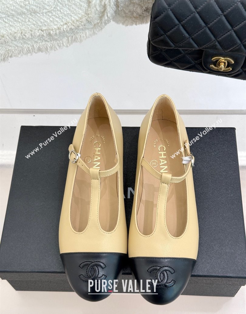 Chanel Calfskin Mary Janes Shoes Beige 2025 CH030311 (MD-250303099)