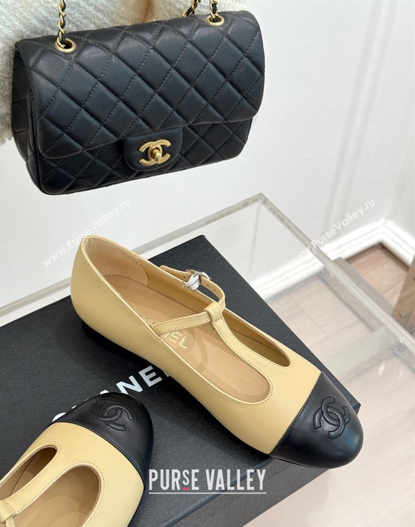 Chanel Calfskin Mary Janes Shoes Beige 2025 CH030311 (MD-250303099)