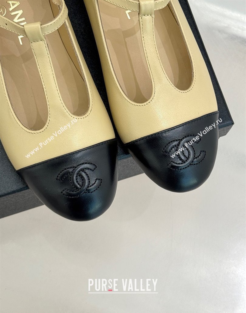 Chanel Calfskin Mary Janes Shoes Beige 2025 CH030311 (MD-250303099)
