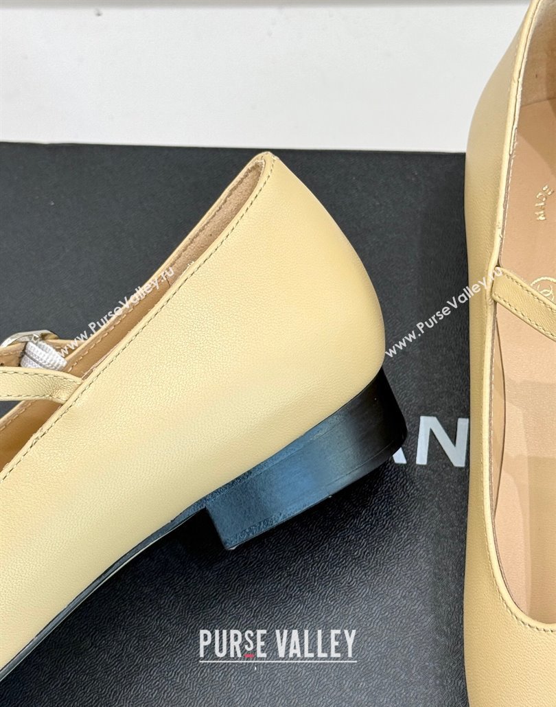 Chanel Calfskin Mary Janes Shoes Beige 2025 CH030311 (MD-250303099)