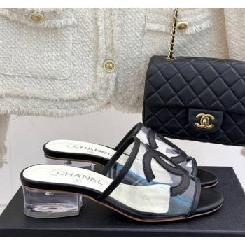 Chanel PVC Heel Slides Sandal Black 2025 CH030312 (MD-250303105)
