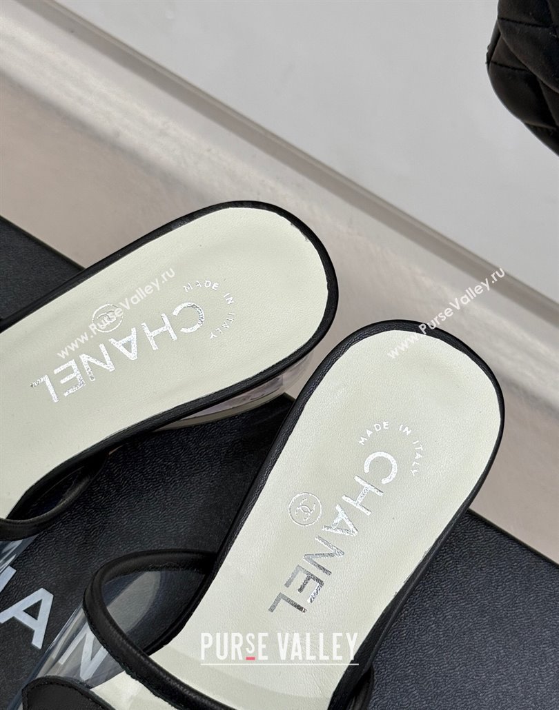 Chanel PVC Heel Slides Sandal Black 2025 CH030312 (MD-250303105)