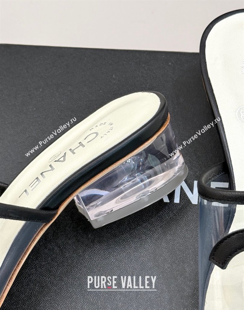 Chanel PVC Heel Slides Sandal Black 2025 CH030312 (MD-250303105)