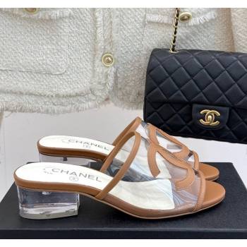 Chanel PVC Heel Slides Sandal Brown 2025 CH030312 (MD-250303106)