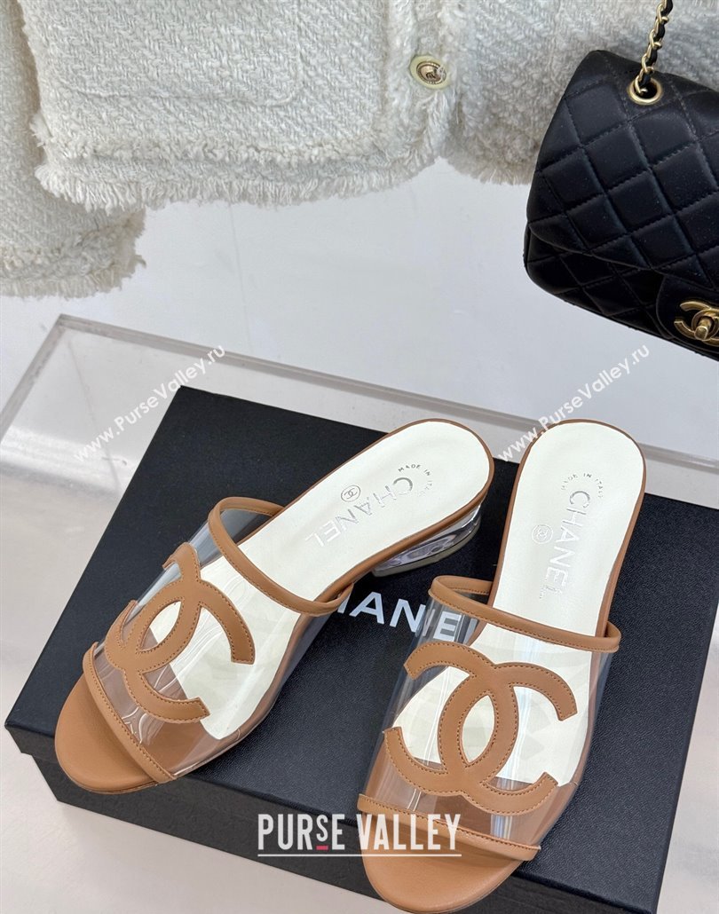 Chanel PVC Heel Slides Sandal Brown 2025 CH030312 (MD-250303106)