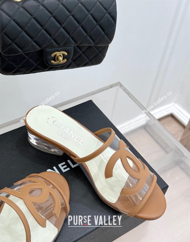 Chanel PVC Heel Slides Sandal Brown 2025 CH030312 (MD-250303106)