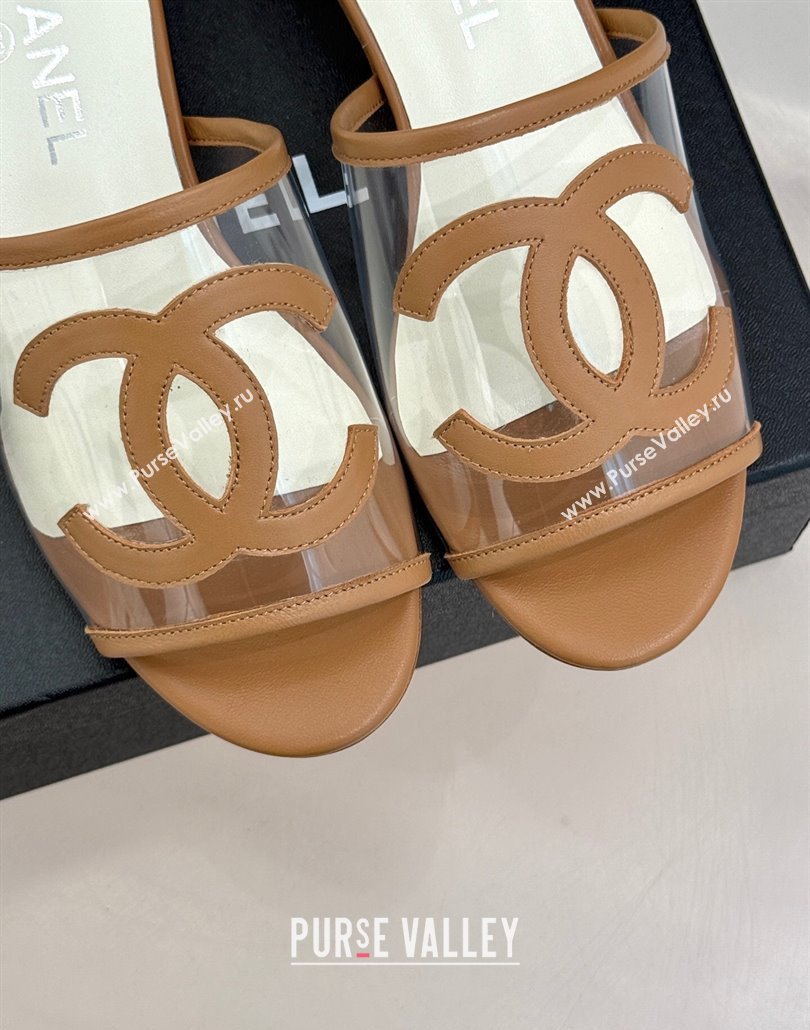 Chanel PVC Heel Slides Sandal Brown 2025 CH030312 (MD-250303106)