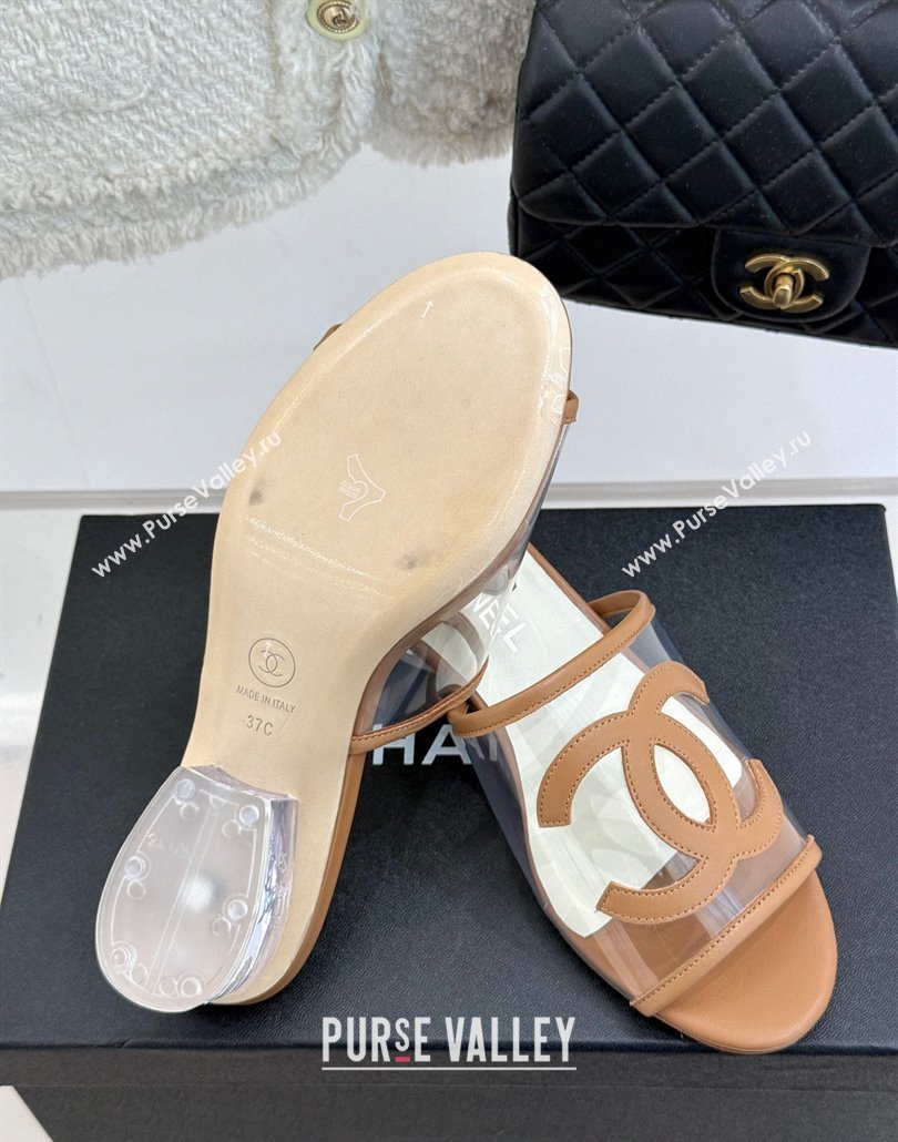 Chanel PVC Heel Slides Sandal Brown 2025 CH030312 (MD-250303106)