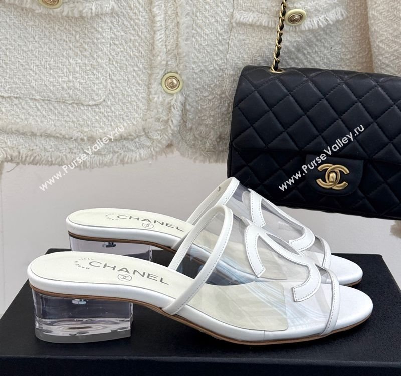 Chanel PVC Heel Slides Sandal White 2025 CH030312 (MD-250303107)