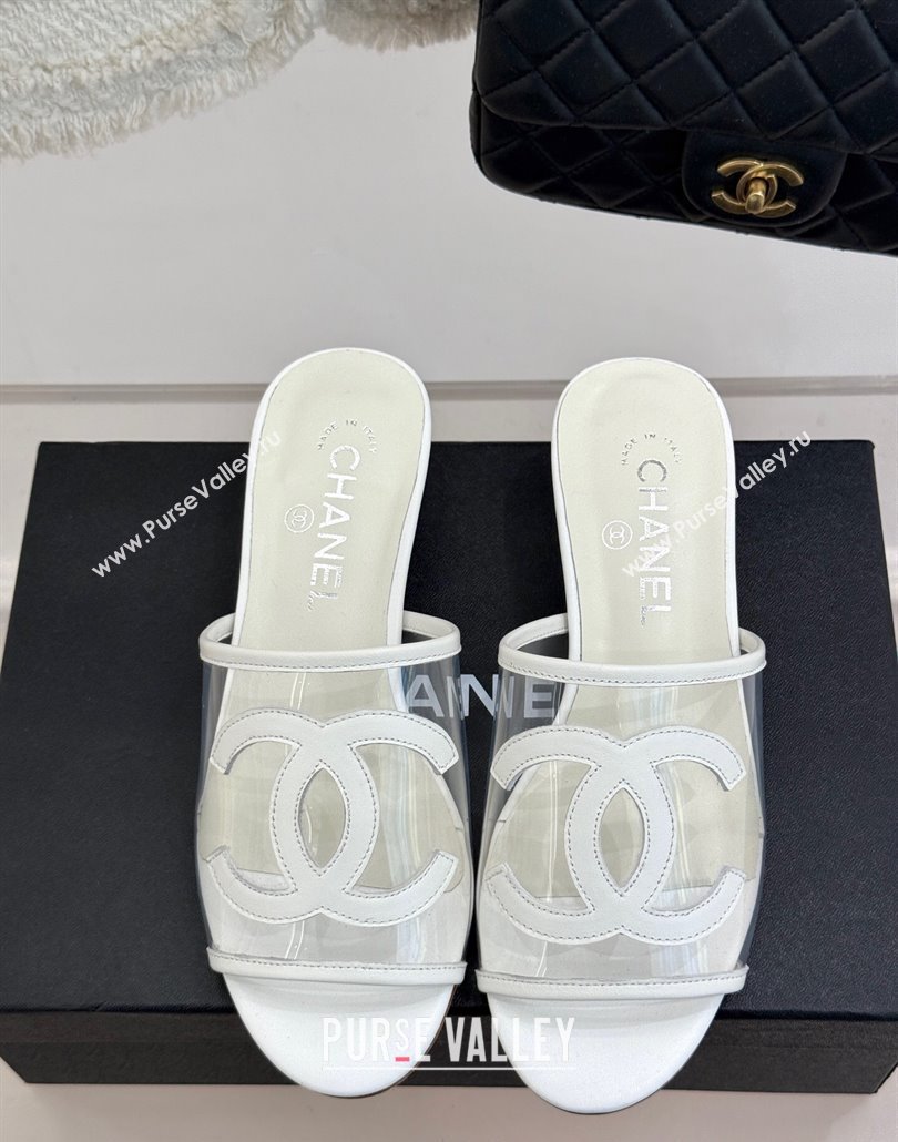 Chanel PVC Heel Slides Sandal White 2025 CH030312 (MD-250303107)
