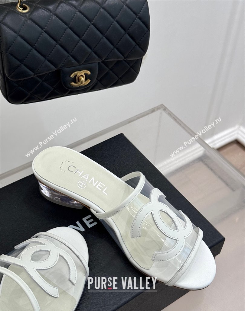 Chanel PVC Heel Slides Sandal White 2025 CH030312 (MD-250303107)