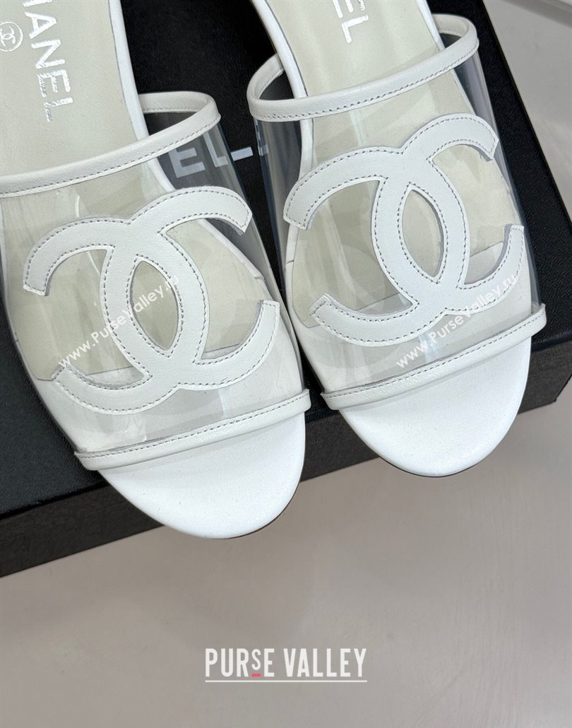Chanel PVC Heel Slides Sandal White 2025 CH030312 (MD-250303107)