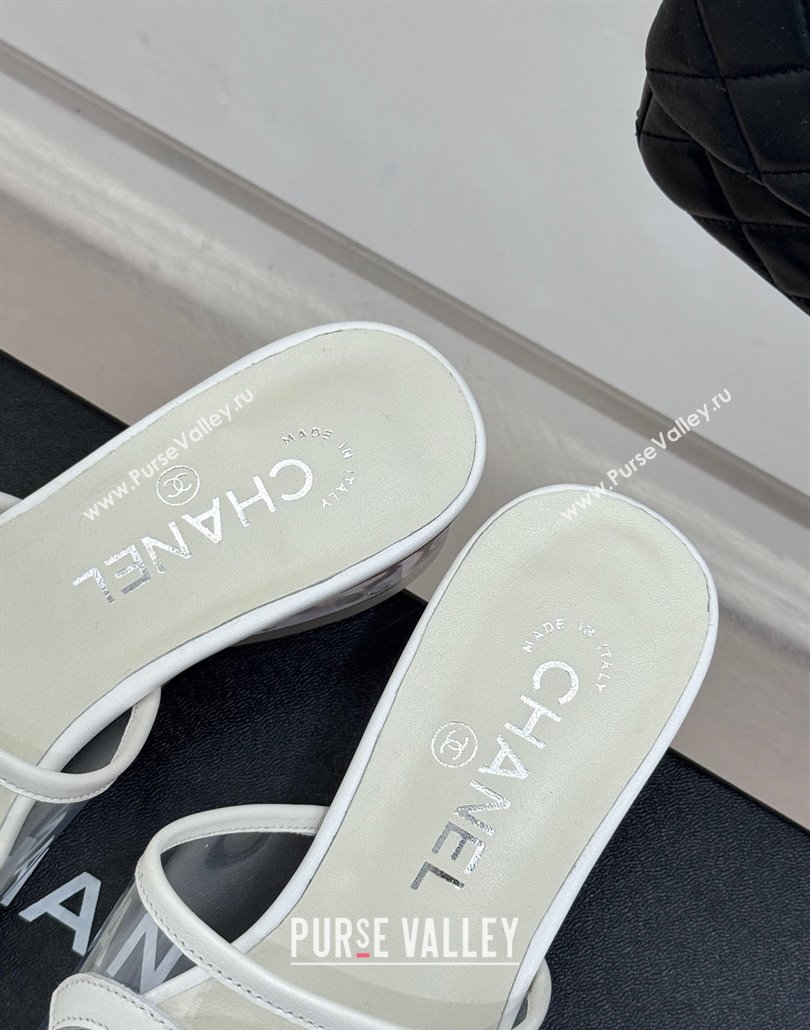 Chanel PVC Heel Slides Sandal White 2025 CH030312 (MD-250303107)