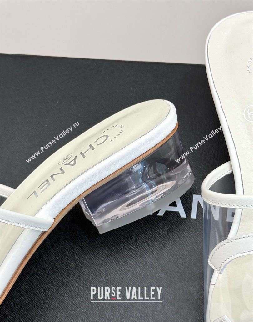Chanel PVC Heel Slides Sandal White 2025 CH030312 (MD-250303107)