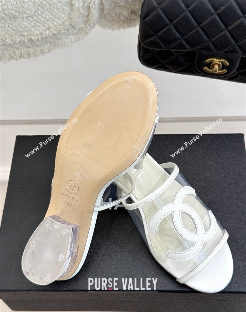 Chanel PVC Heel Slides Sandal White 2025 CH030312 (MD-250303107)