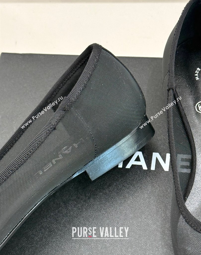 Chanel Mesh Strass Ballet Flats Black 2025 CH030313 (MD-250303108)